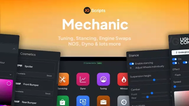 JG Mechanic Script for FiveM with Per Wheel Stance