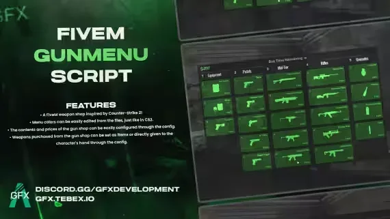 GFX GunMenu, a CS2 Style Gun Shop Script for FiveM