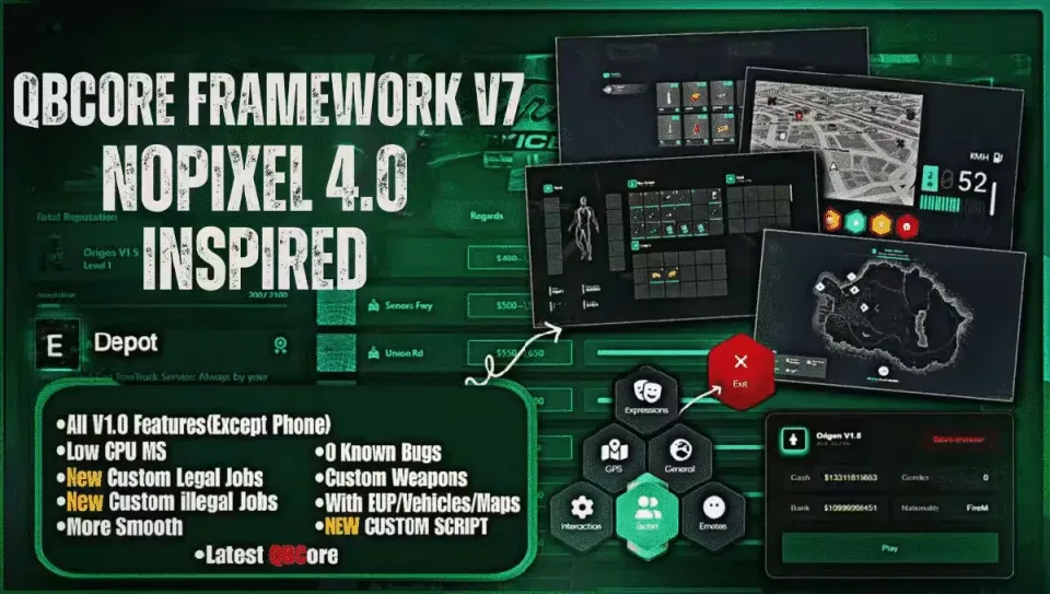 NoPixel 4.0 Server Framework, QBCore V7 Full Server Files